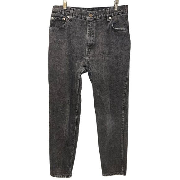Vintage 1995 Black Levi 550 Relaxed Straight Denim Jeans Size 15 Med 32/31